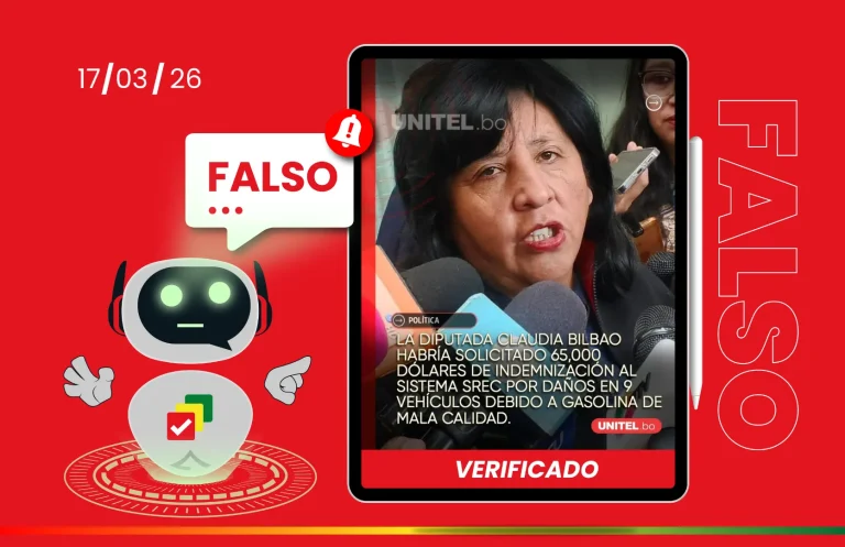 Es falso que Claudia Bilbao pidió indemnización de 65.000 dólares para indemnizar daños a vehículos