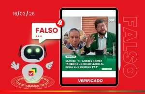 Publicación falsa atribuye a Samuel Doria Medina una afirmación sobre Andrés Gómez y Rodrigo Paz