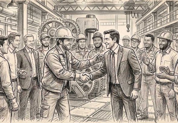 ¡Obreros y empresarios unídos!