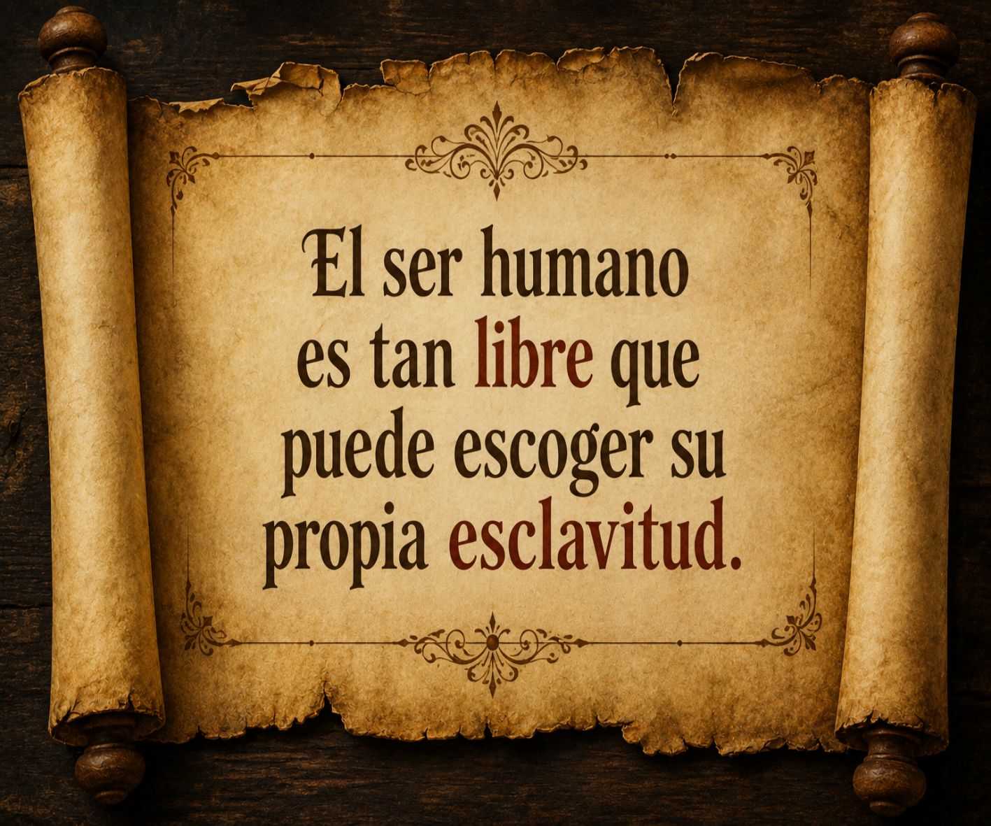 TAN LIBRES QUE PODEMOS ELEGIR NUESTRAS PROPIAS CADENAS.