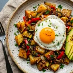 Ecuador — Huevo con ‘hash’ de papa y vegetales: una receta crujiente y llena de sabor