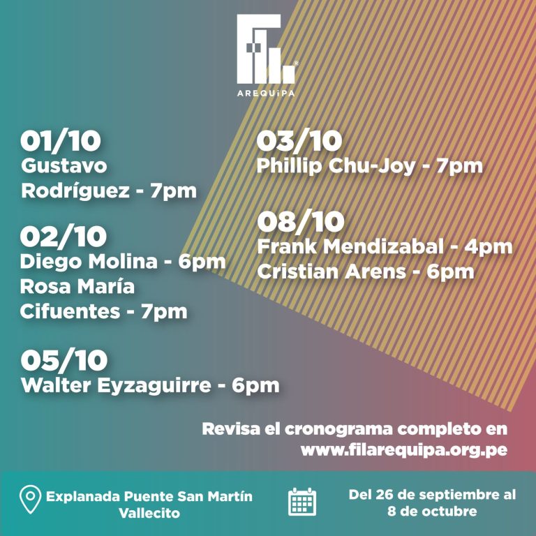 FIL Arequipa 2026 abre sus puertas este 26 de septiembre con autores invitados