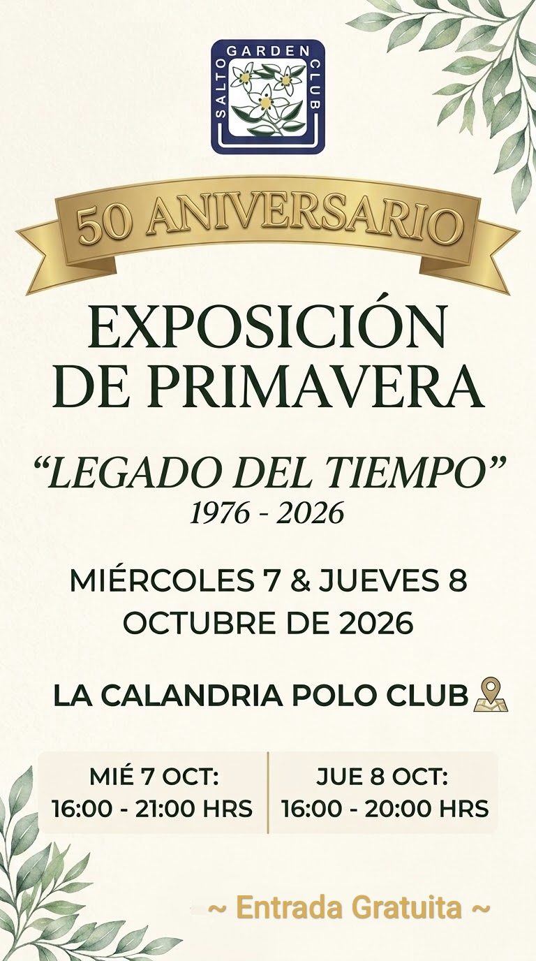 Salto Garden Club celebra sus 50 años con la Exposición de Primavera
