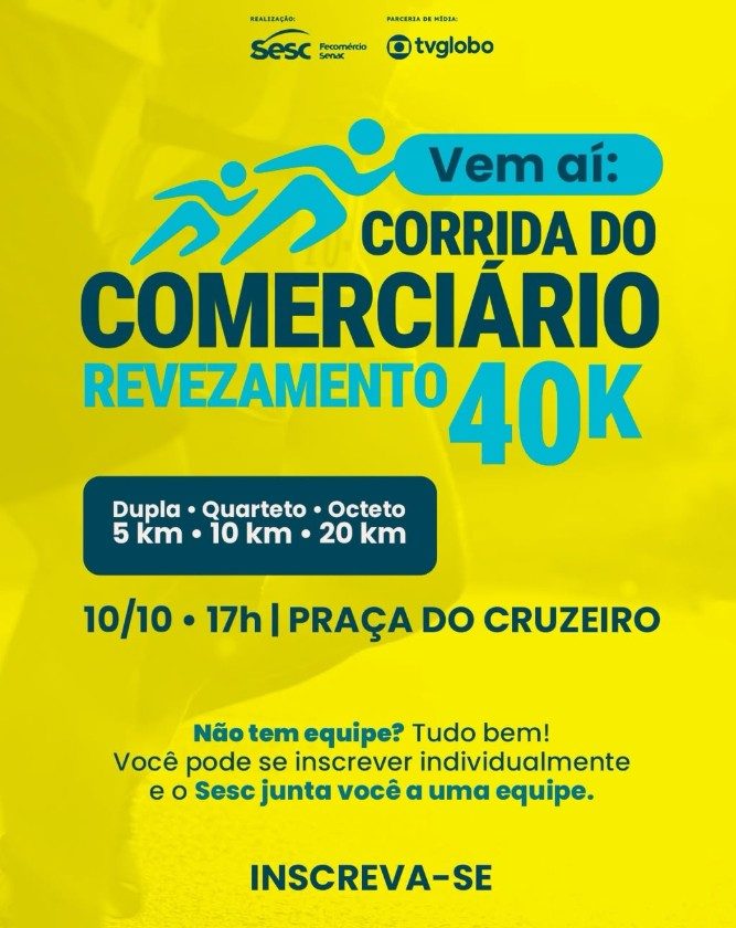 Corrida do Comerciário terá revezamento de 40K em Brasília