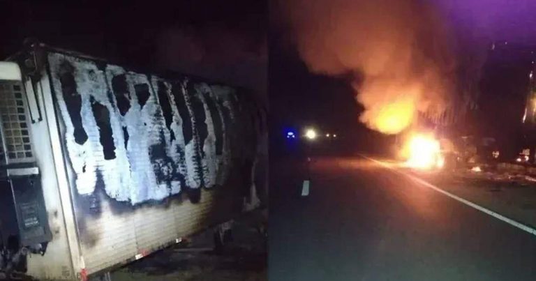 Un camión se prendió fuego en ruta de Entre Ríos: las pérdidas fueron totales